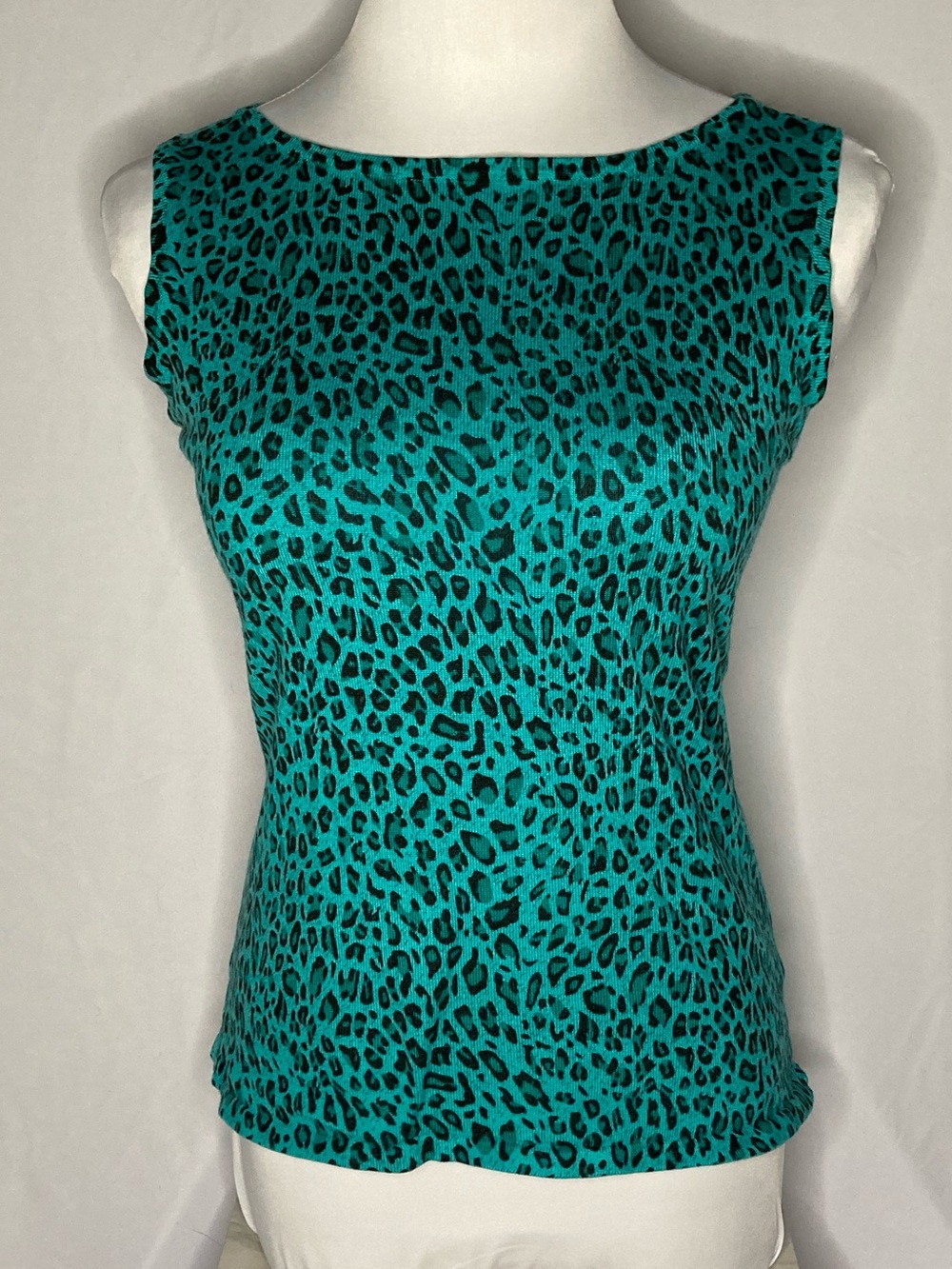 White Stag Women's Blue Leopard Print Tank Top